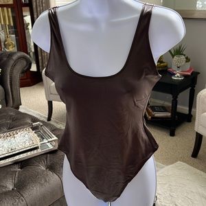 Skims faux leather bodysuit